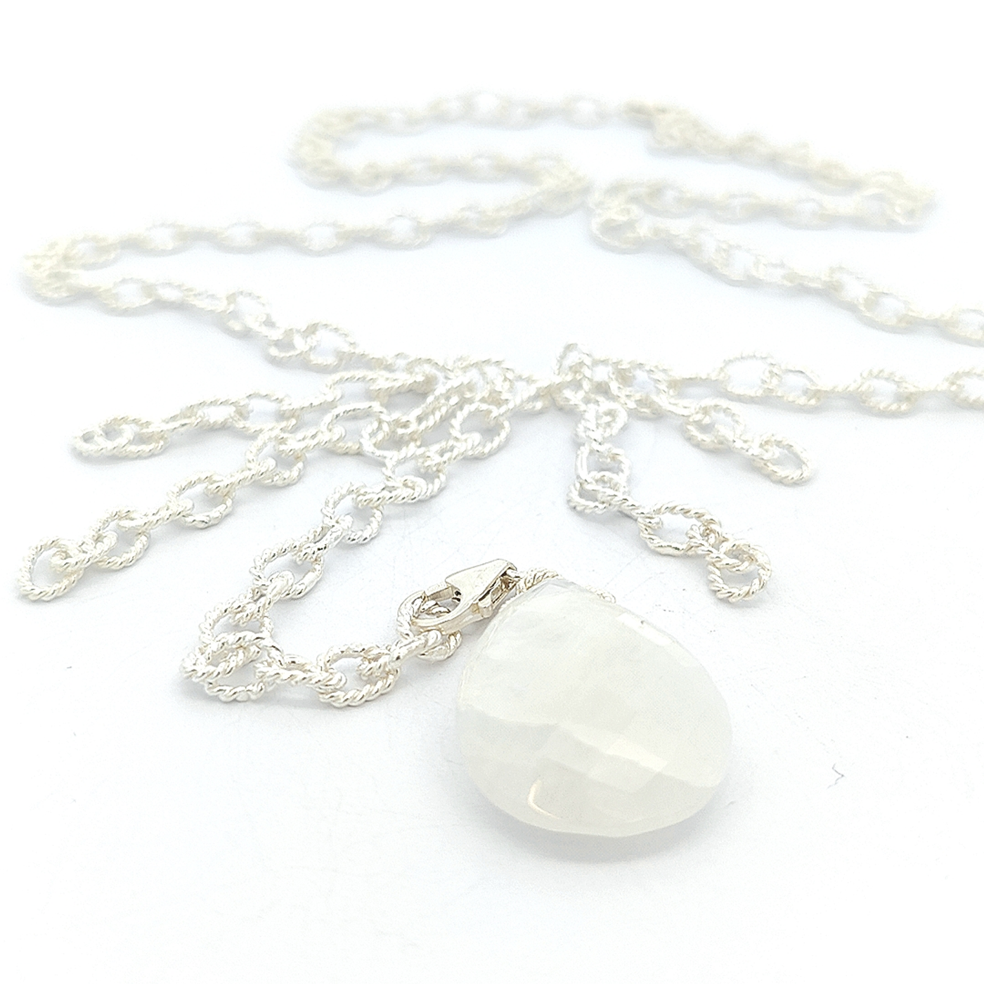 Rainbow Moonstone Pendant Necklace - Kiki - boothandbooth