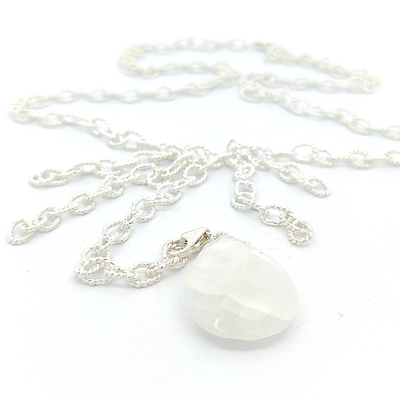 Rainbow Moonstone Pendant Necklace - Kiki - boothandbooth