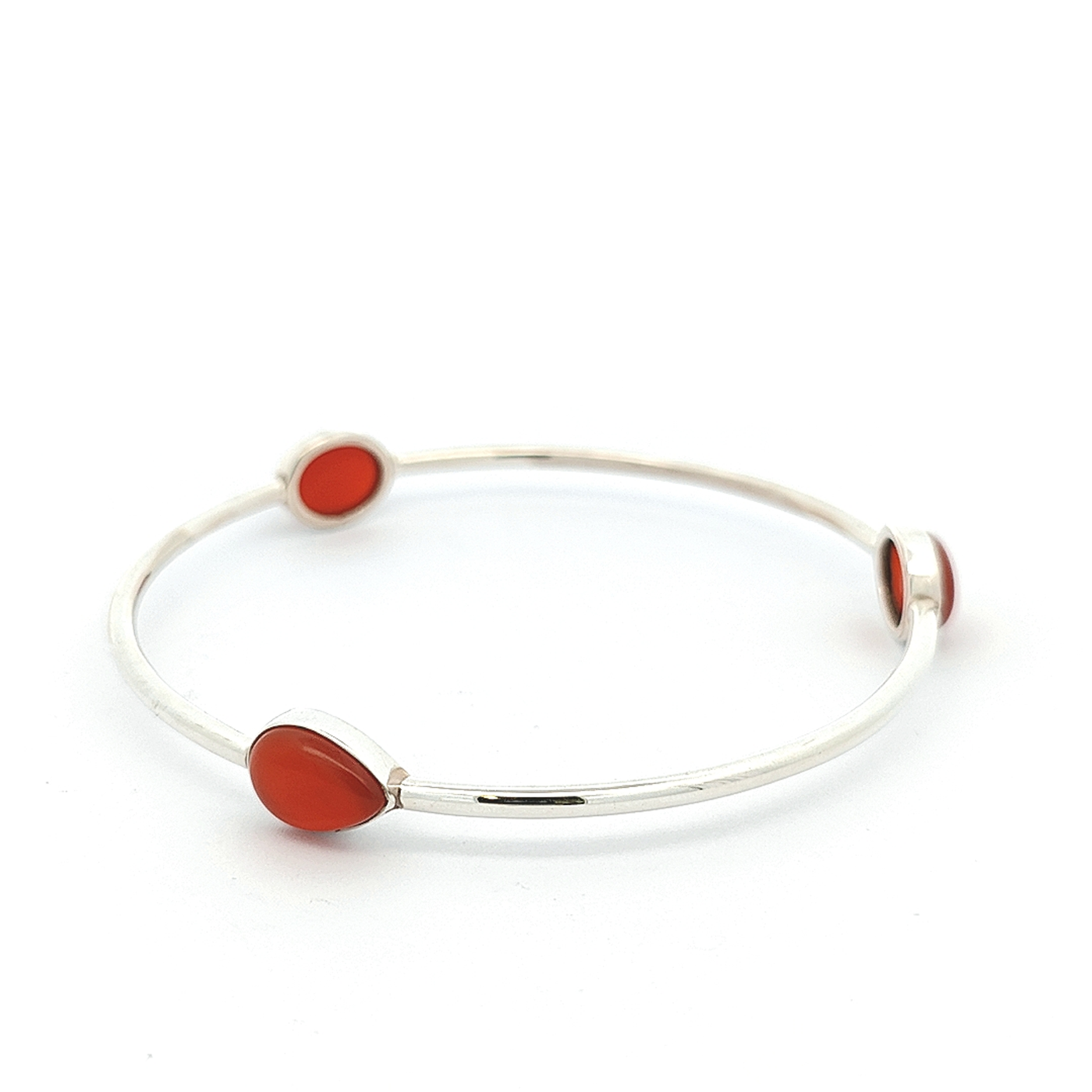 Red Onyx and Sterling Silver Bangle - Giovanna - boothandbooth