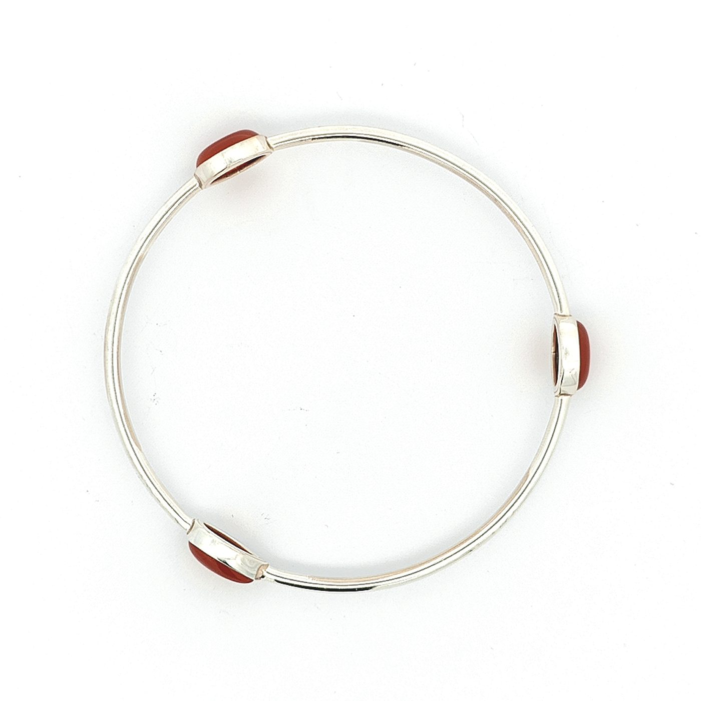 Red Onyx and Sterling Silver Bangle - Giovanna - boothandbooth