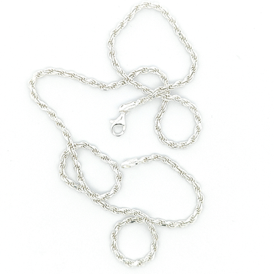 Sterling Silver Diamond Cut Rope Chain - 2.3mm - boothandbooth