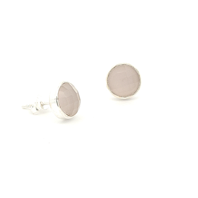 Rose Quartz Stud Earrings - Carly - boothandbooth