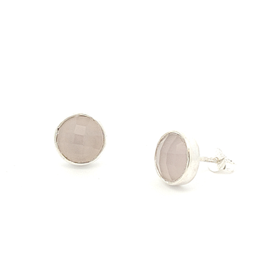 Rose Quartz Stud Earrings - Carly - boothandbooth