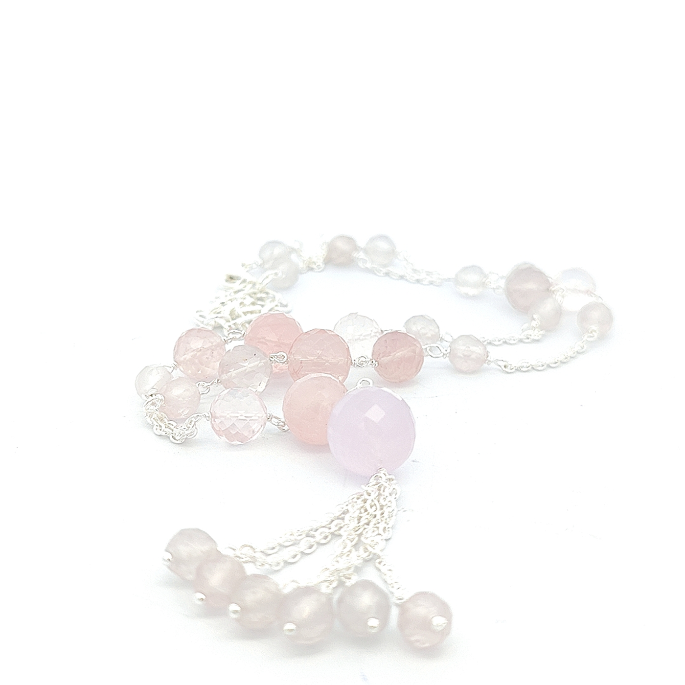 Rose Quartz Bead Necklace - Belle - boothandbooth