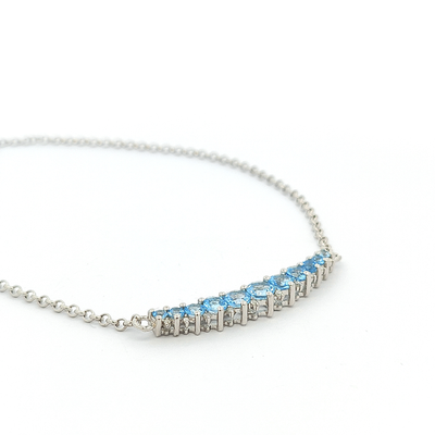 Swiss Blue Topaz Necklace - Celestine - boothandbooth