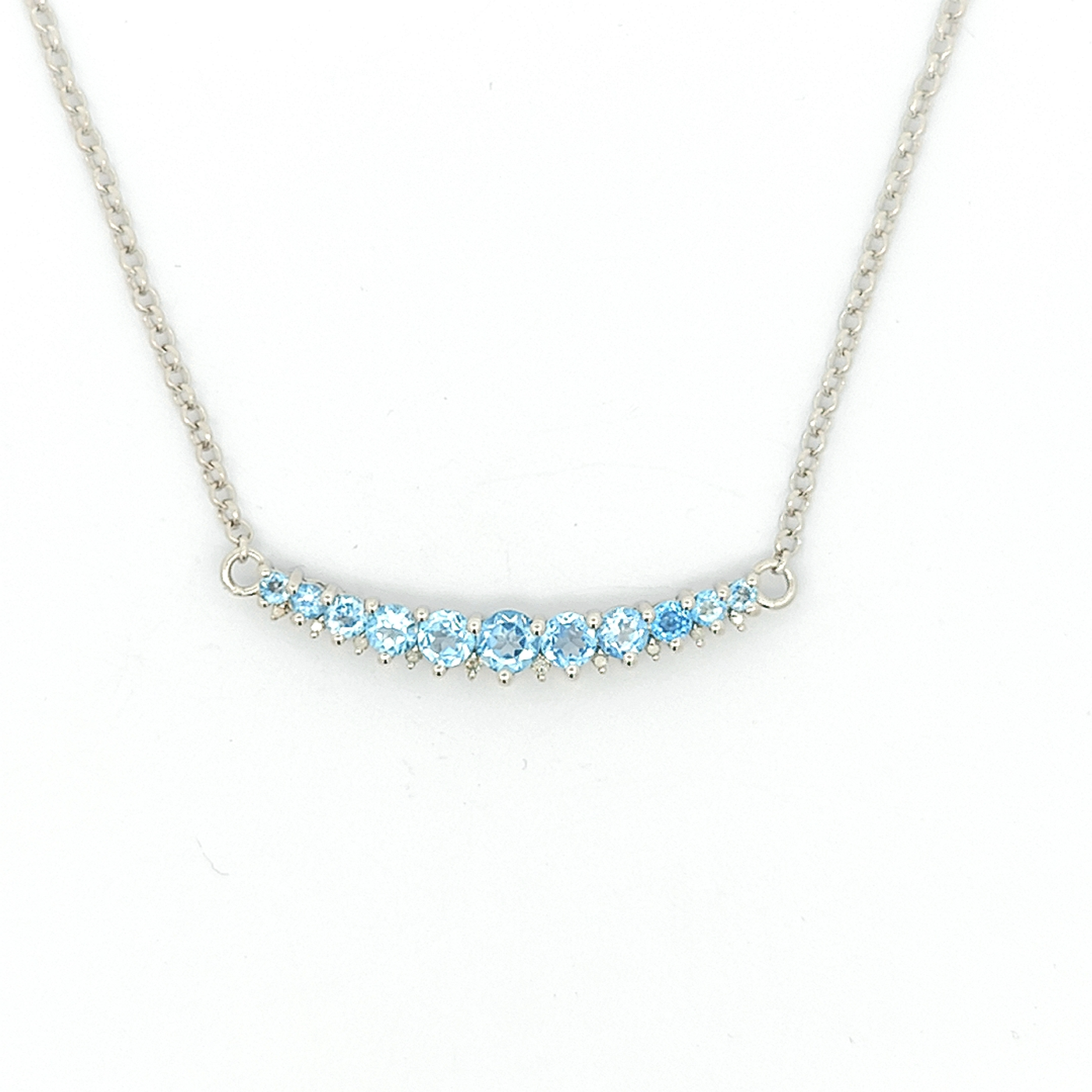 Swiss Blue Topaz Necklace - Celestine - boothandbooth