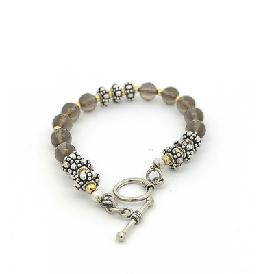 Smokey Quartz Bead Bracelet - Natasha - boothandbooth