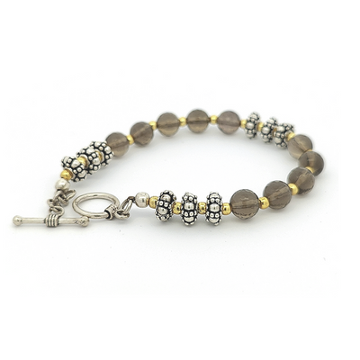 Smokey Quartz Bead Bracelet - Natasha - boothandbooth