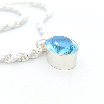 Swiss Blue Topaz Pendant - Ashley - boothandbooth