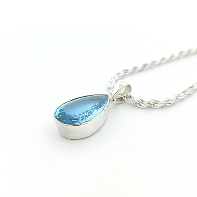 25 Carat Swiss Blue Topaz Pendant - Sian - boothandbooth
