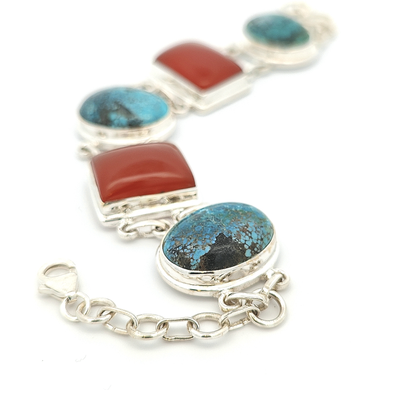 Turquoise and Carnelian Bracelet - Lola - boothandbooth