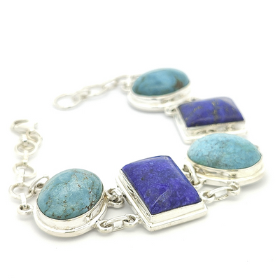 Lapis Lazuli and Turquoise Bracelet - Lola - boothandbooth