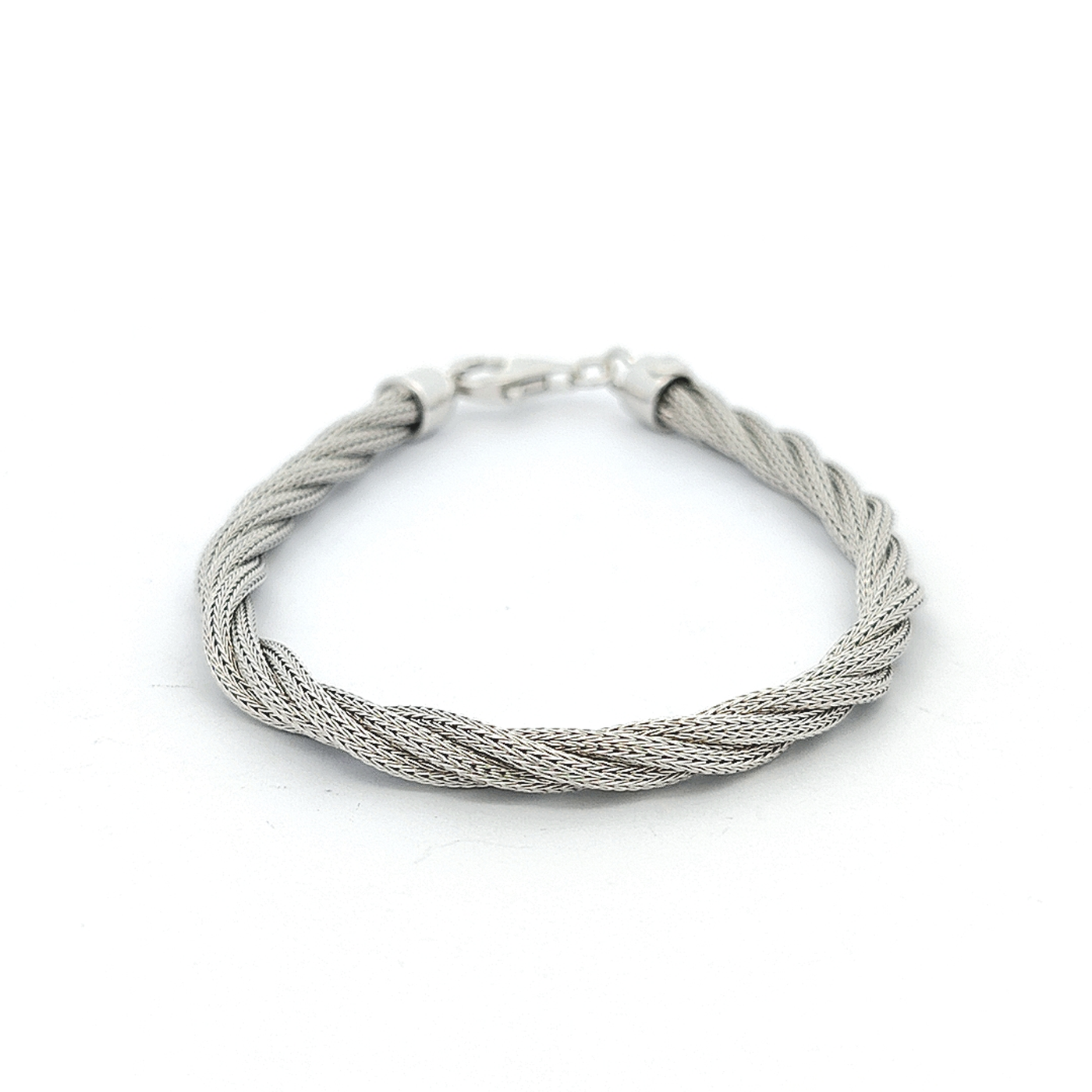 7mm Sterling Silver Twisted Mesh Rope Bracelet - boothandbooth