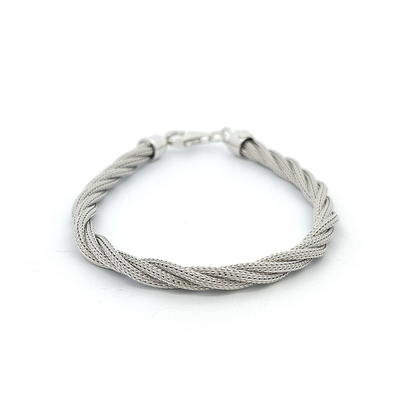 7mm Sterling Silver Twisted Mesh Rope Bracelet - boothandbooth