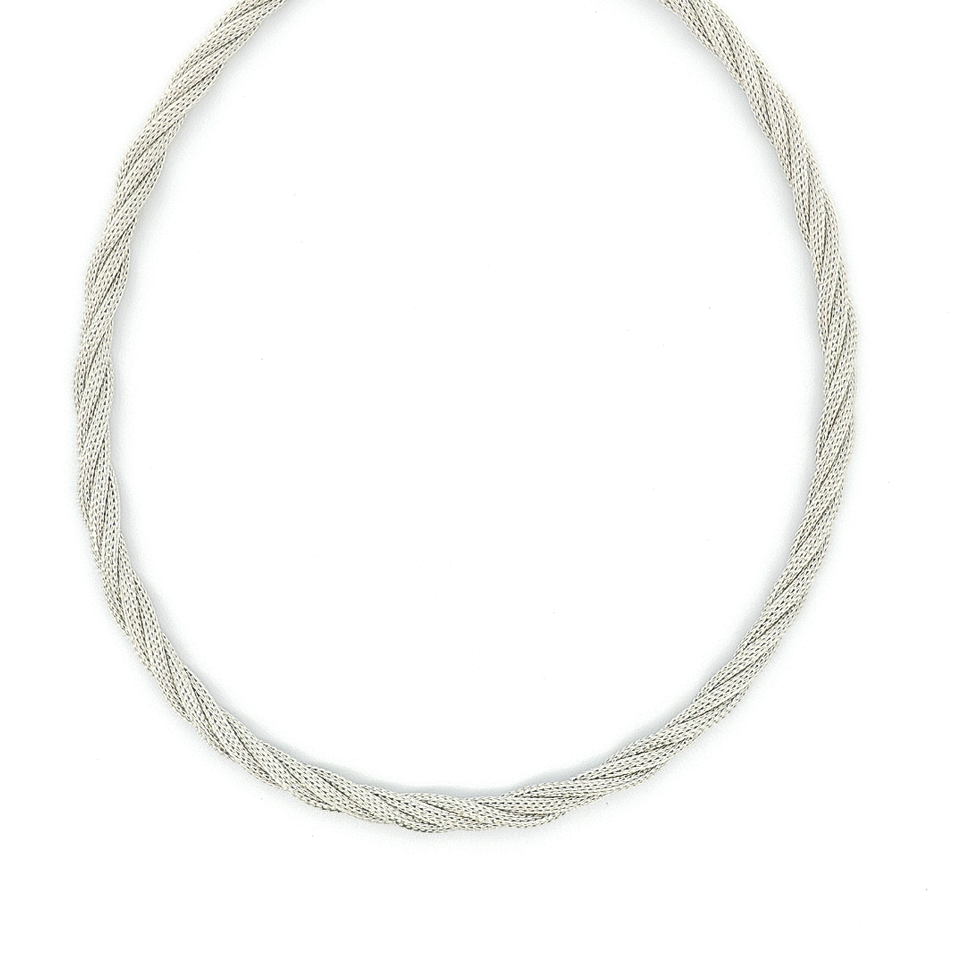 Sterling Silver Twisted Mesh Rope Chain - 7mm - boothandbooth