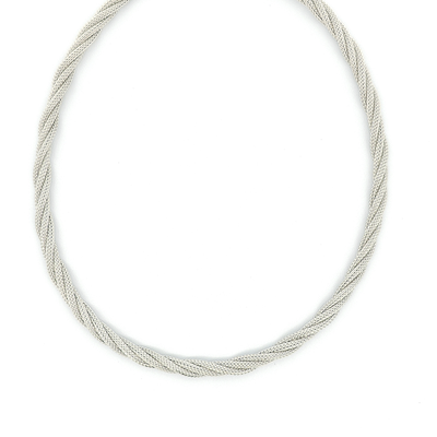 Sterling Silver Twisted Mesh Rope Chain - 7mm - boothandbooth