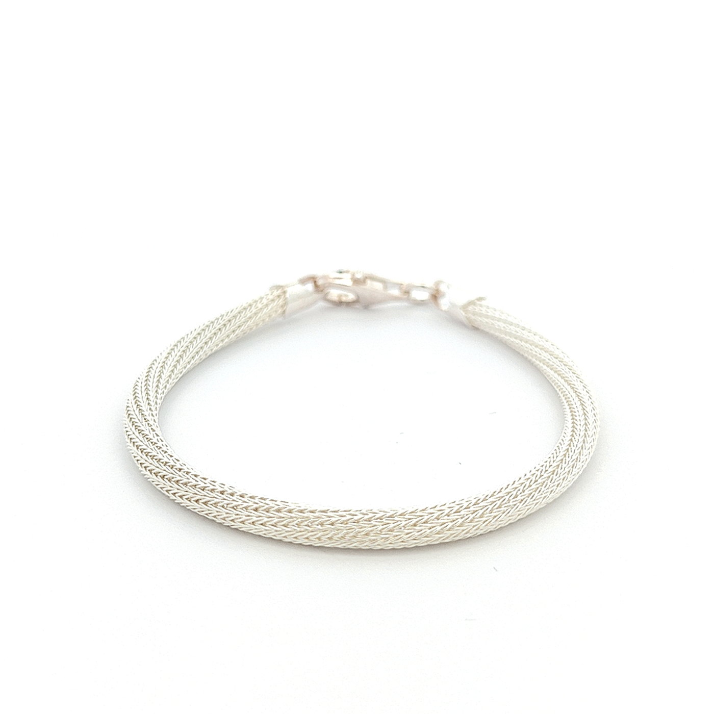 Sterling Silver Twisted Mesh Bracelet - Width 4mm - boothandbooth