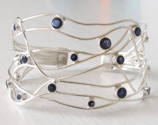 Sterling Silver Iolite Cuff Giselle - boothandbooth