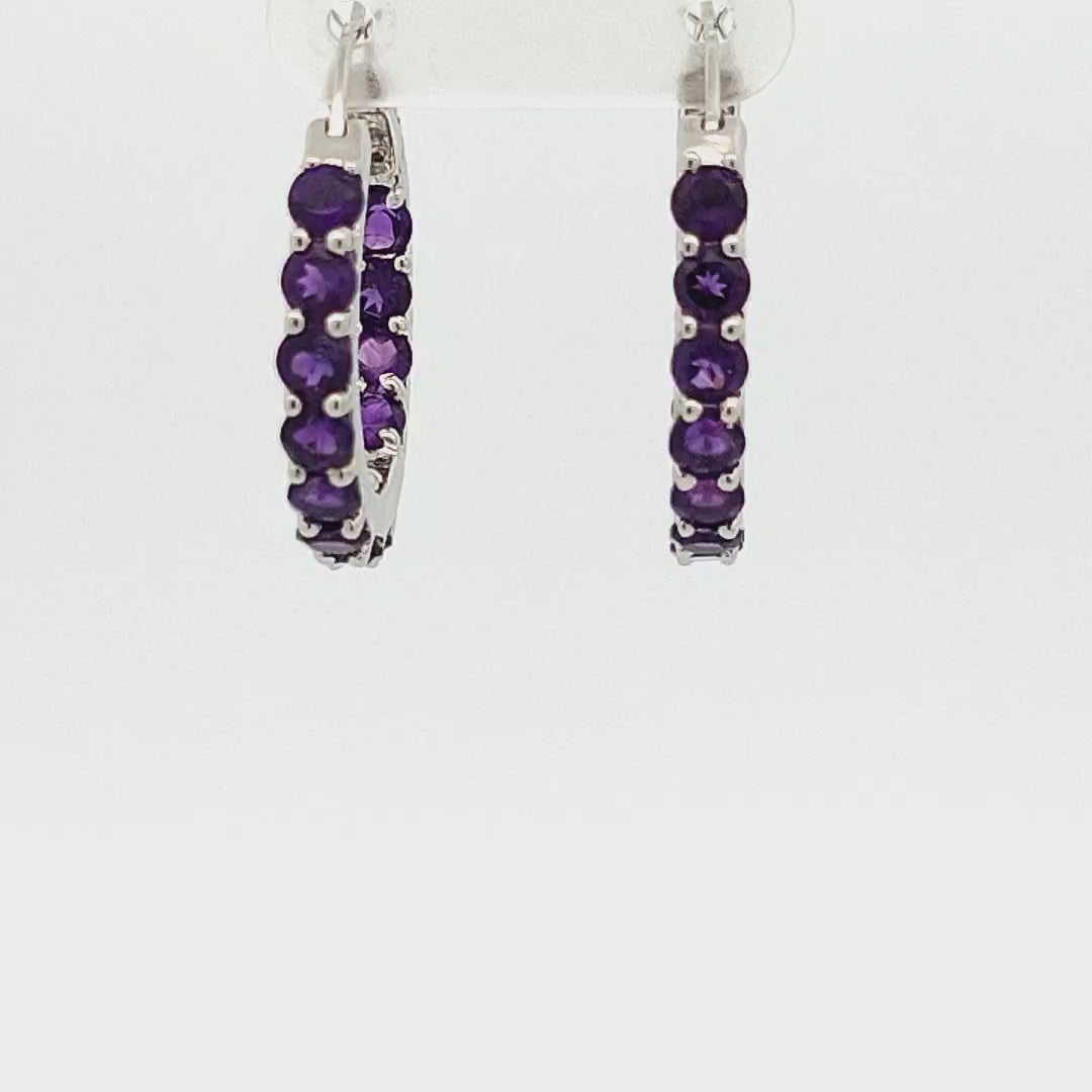 Amethyst Hoops - Madeleine