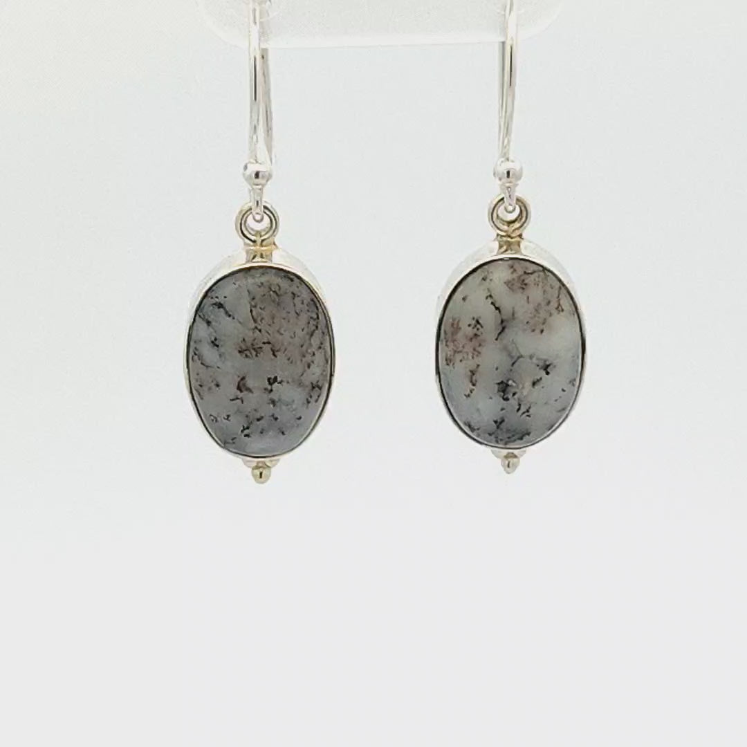 Dendritic Agate Earrings - Simone