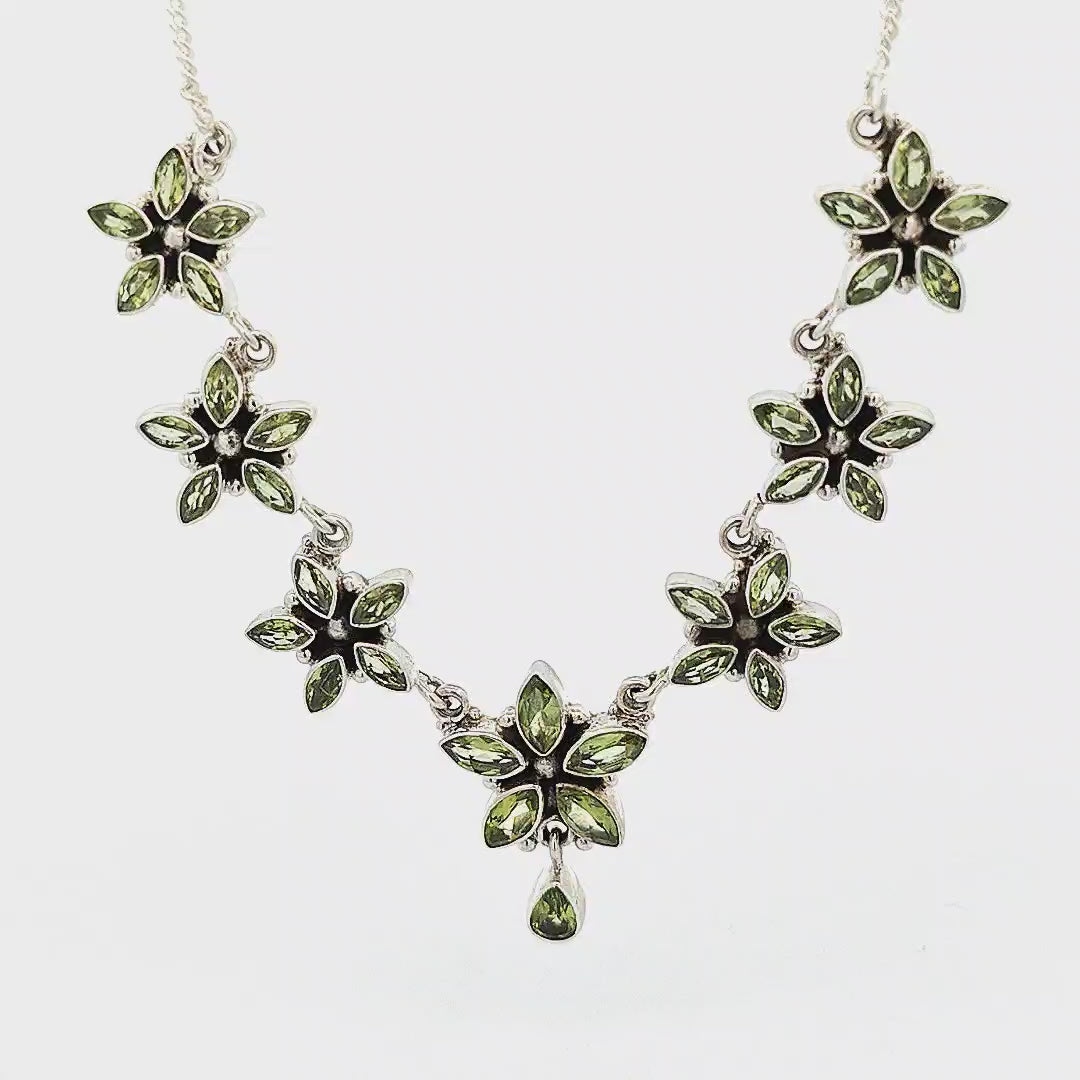 Peridot Star Flower Necklace - Monica