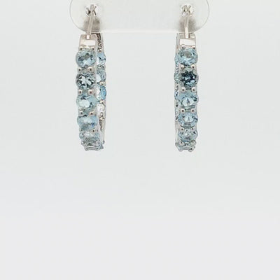 Aquamarine Hoop Earrings - Madeleine