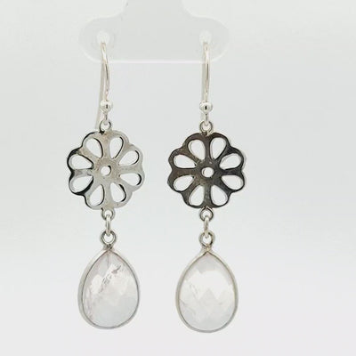 Rose Quartz Earrings - Evie