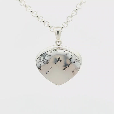 Dendritic Agate Pendant - Snow