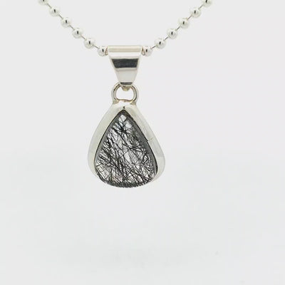 Black Rutilated Quartz Pendant - Shona