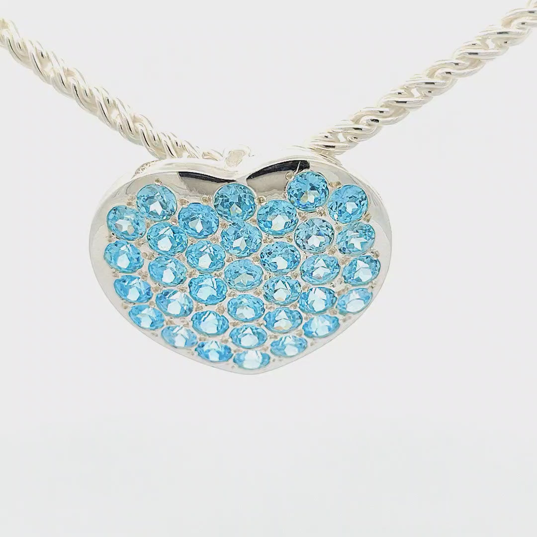 Swiss Blue Topaz Heart Pendant - Gemma