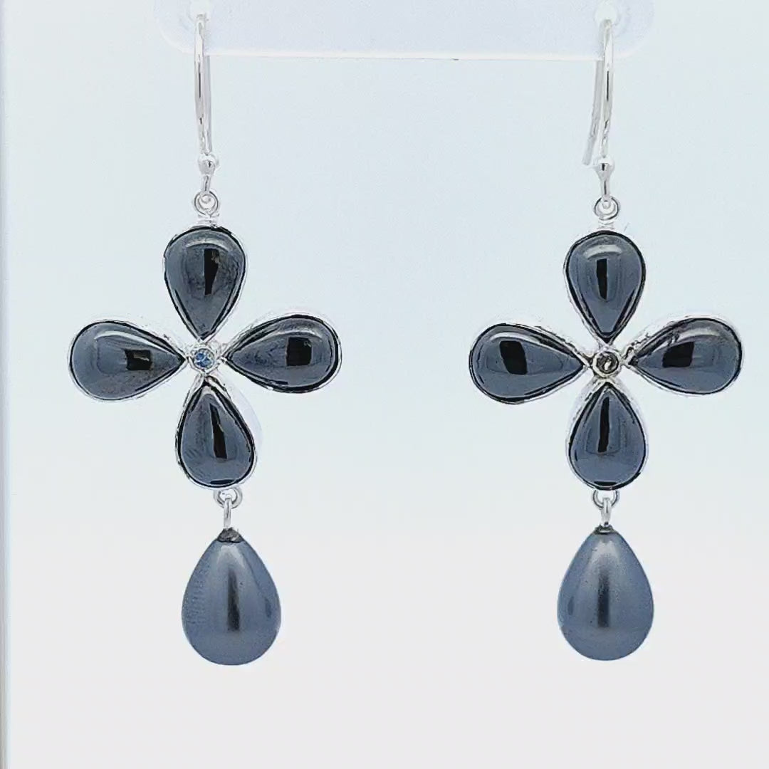 Haematite Earrings - Elizabeth