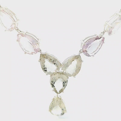 Green Amethyst & Amethyst Necklace - Mercedes