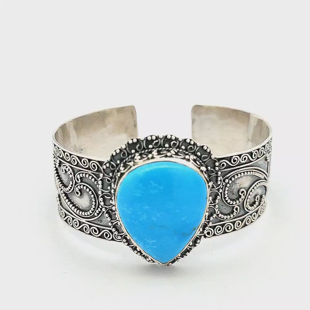 Turquoise Cuff Bangle - Jacinta