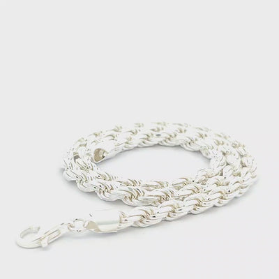 Sterling Silver Diamond Cut Rope Chain, Width 6mm