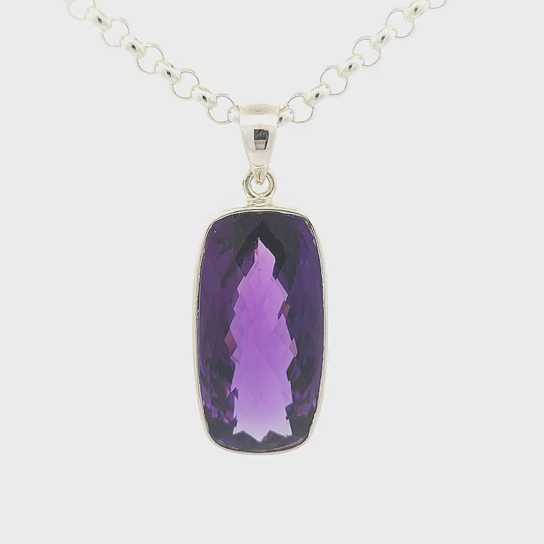 Large African Amethyst Pendant - Hazel