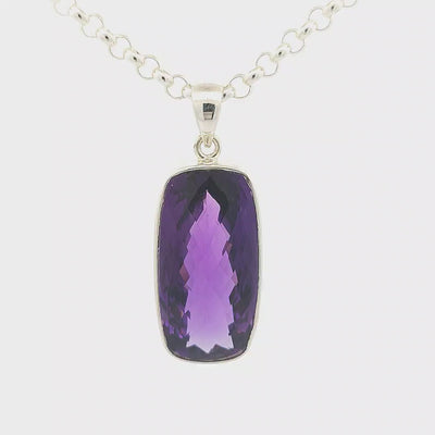 Large African Amethyst Pendant - Hazel