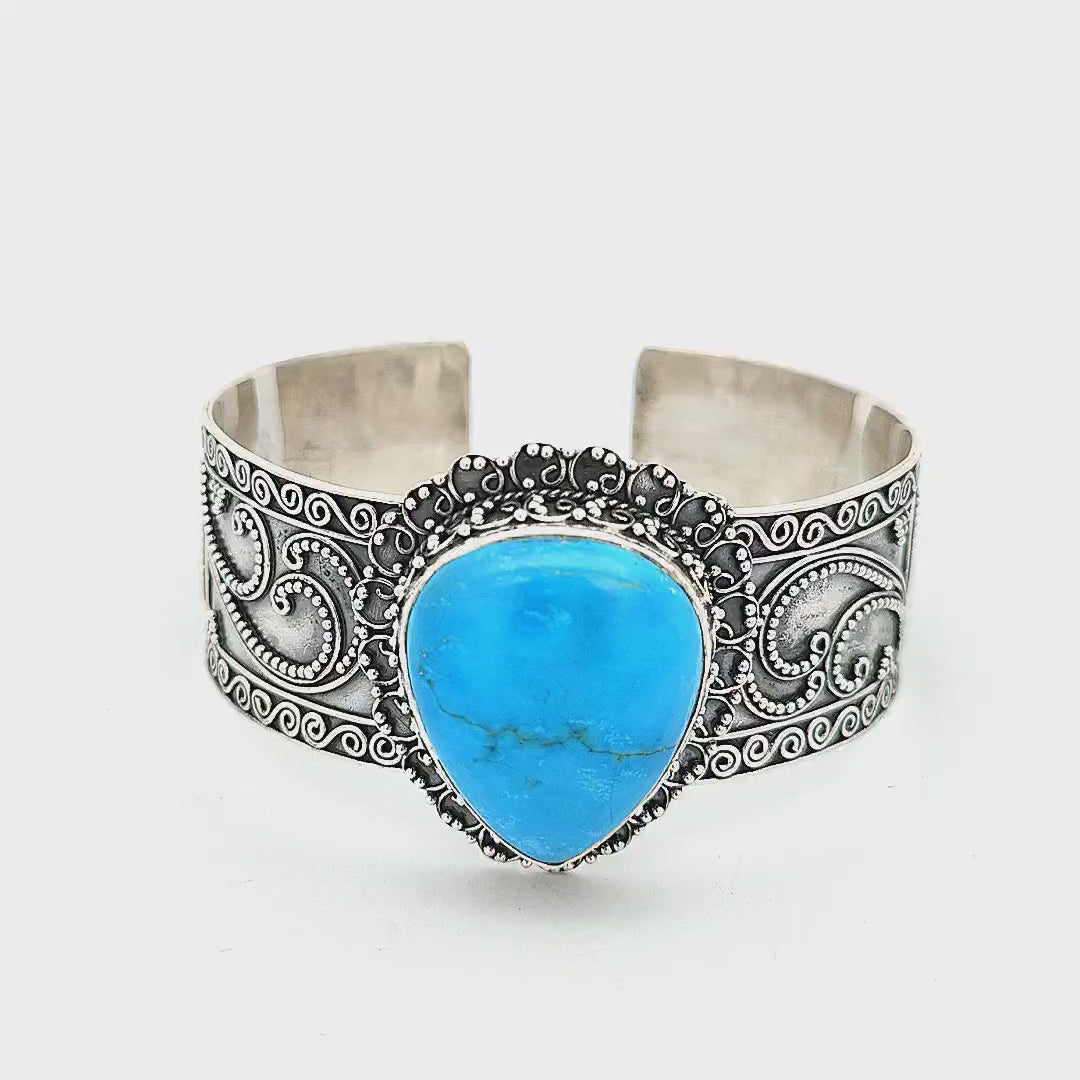 Turquoise Cuff Bangle - Jacinta