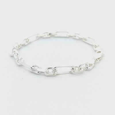 Sterling Silver Figaro Bracelet - 7mm