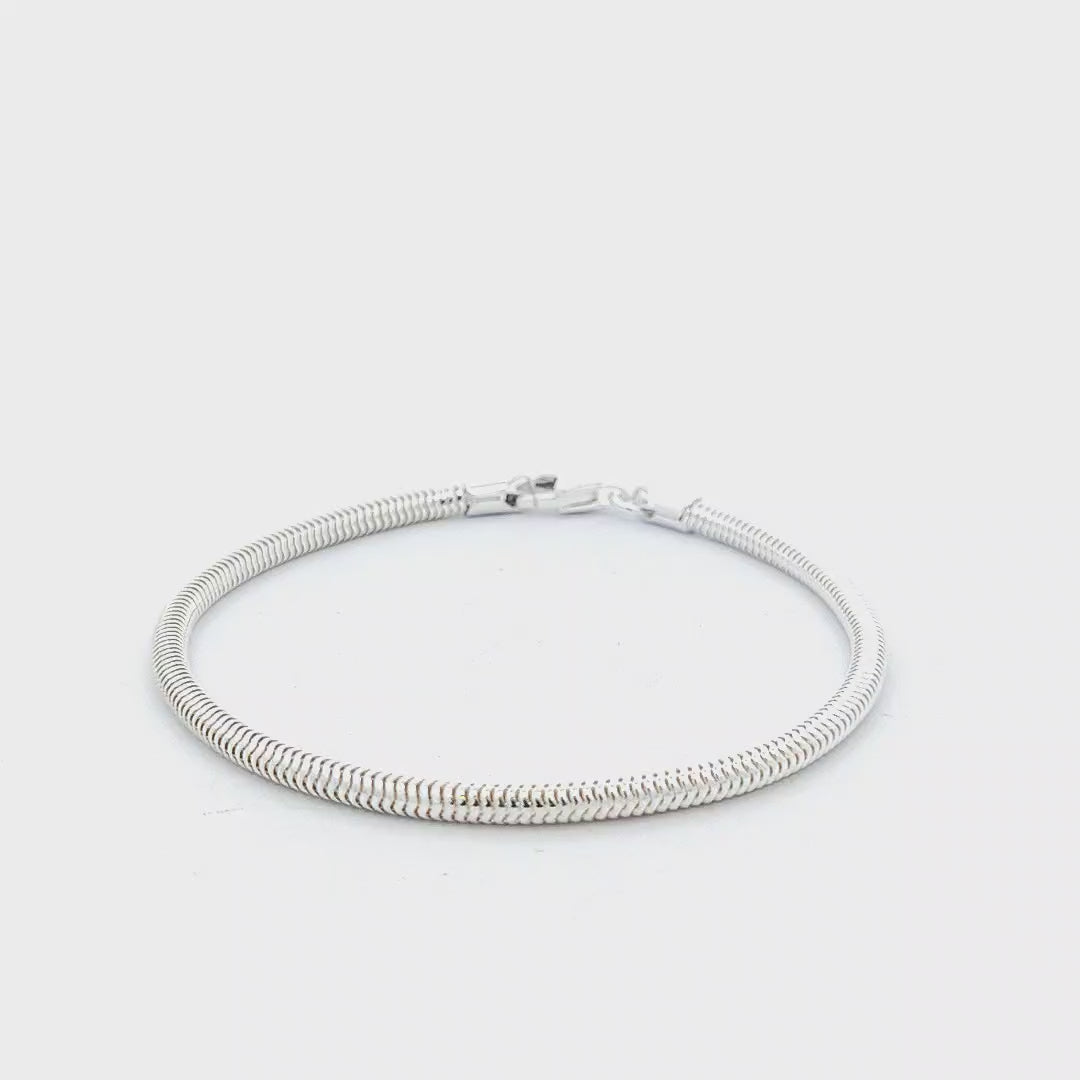 Sterling Silver Snake Bracelet - 3mm