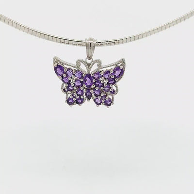 Amethyst Butterfly Pendant - Papillon