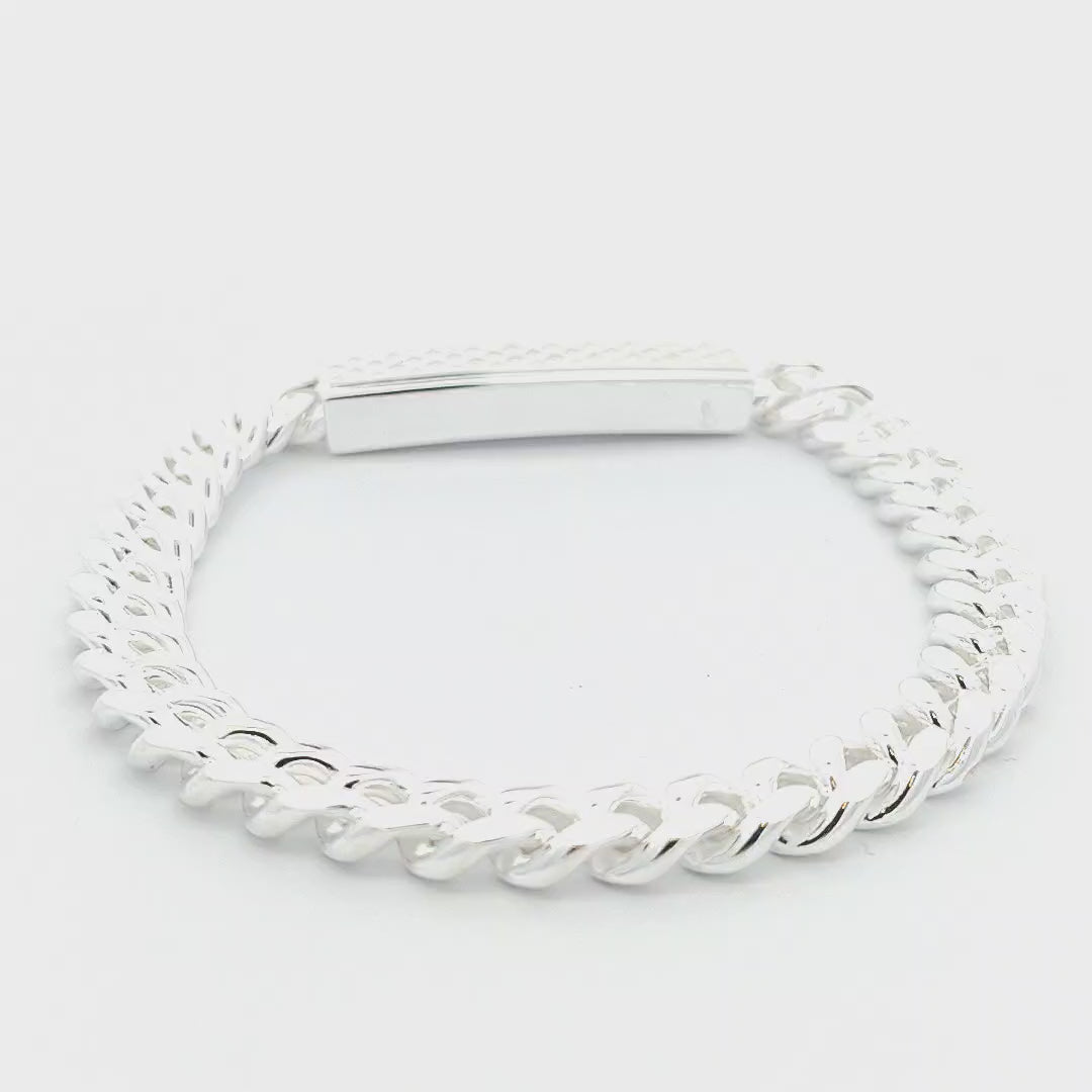 Sterling Silver Curb Bracelet 9mm