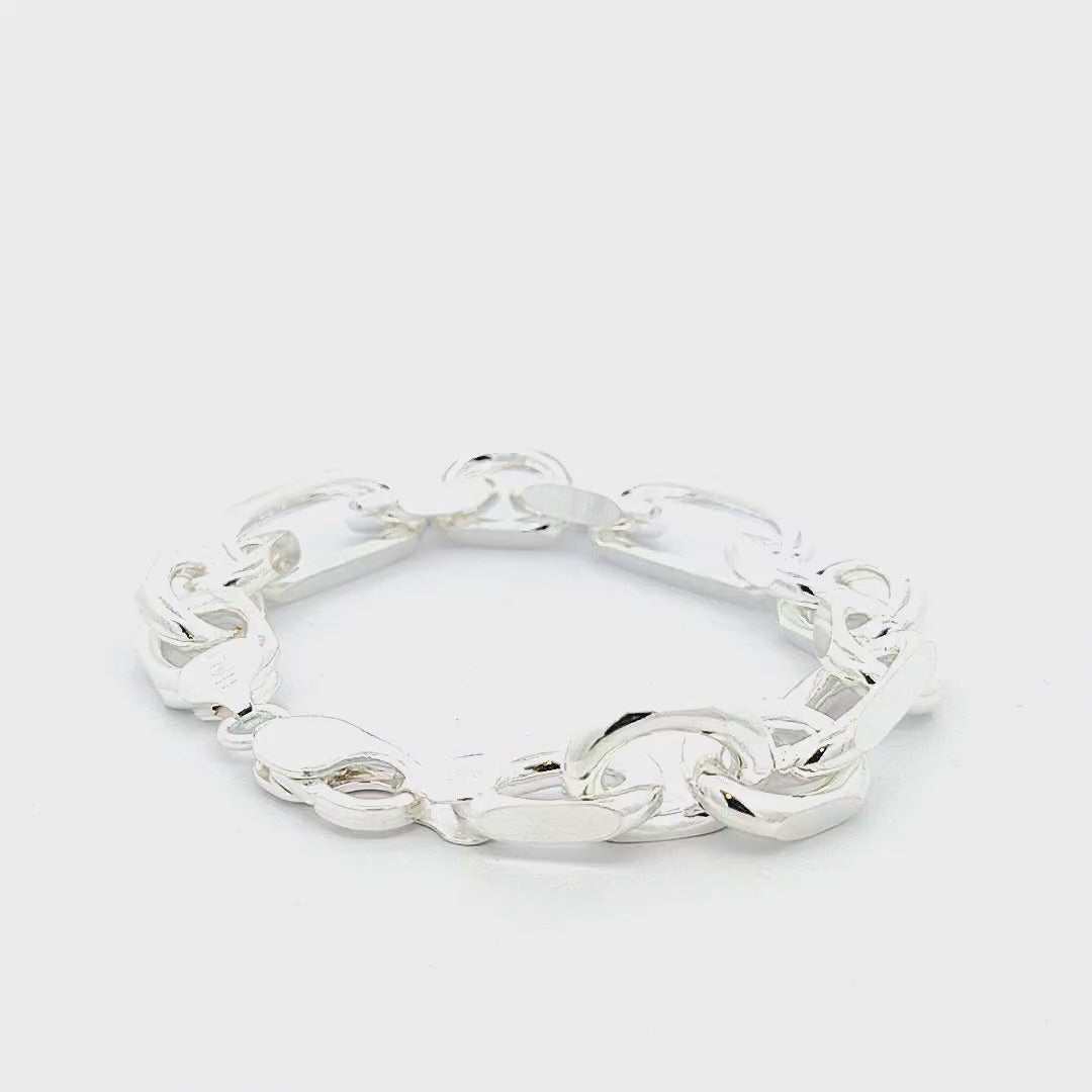 Sterling Silver Figaro Bracelet - 12mm