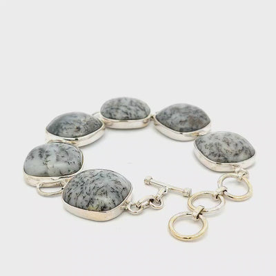Dendritic Agate Silver Bracelet - Kirsten