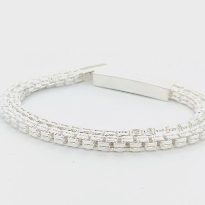 Sterling Silver Double Box link bracelet 10mm