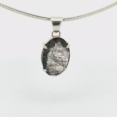 Black Rutilated Quartz Pendant - Mady