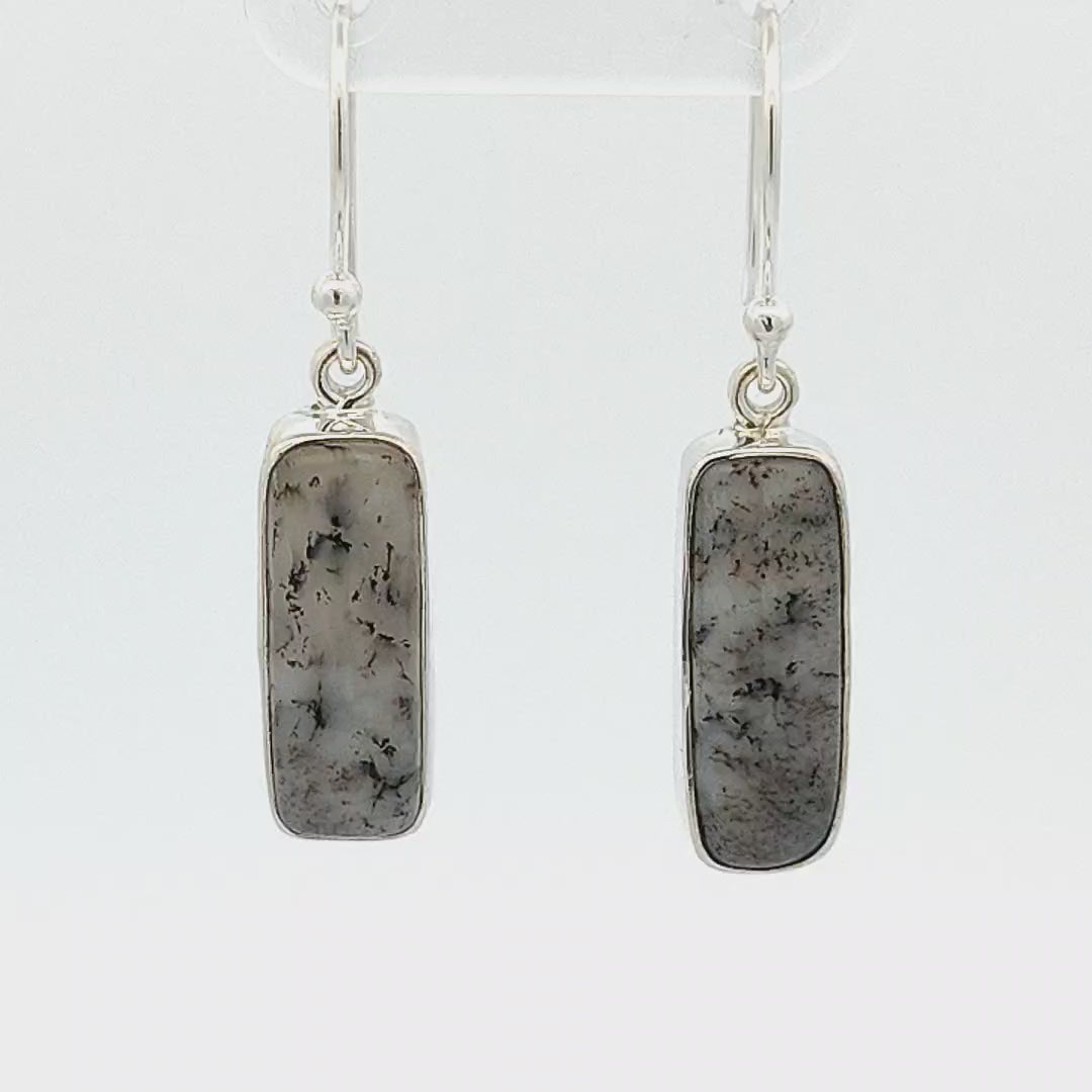 Dendritic Agate Drop Earrings - Evita