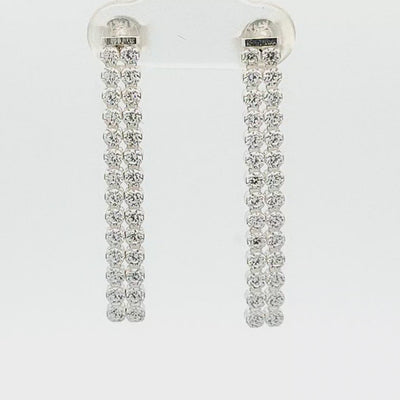 White Cubic Zirconia and Sterling Silver Earrings - Sherry