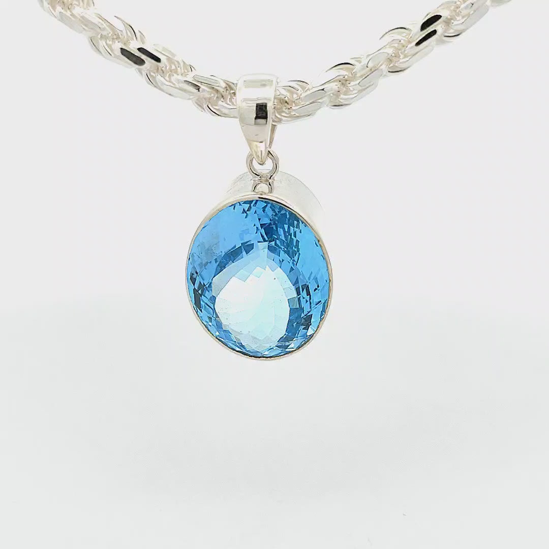 Swiss Blue Topaz Pendant - Ashley