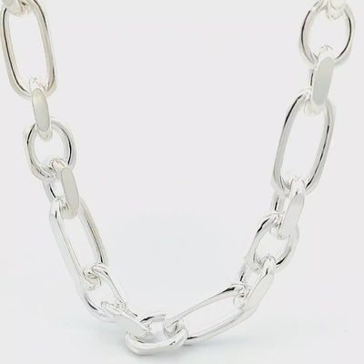 Sterling Silver Figaro Chain, Width 12mm