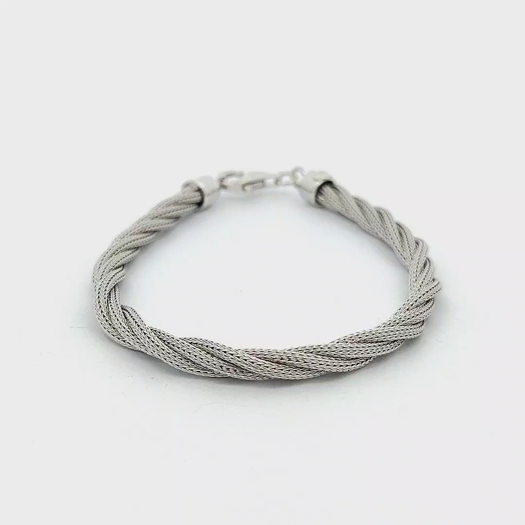 7mm Sterling Silver Twisted Mesh Rope Bracelet